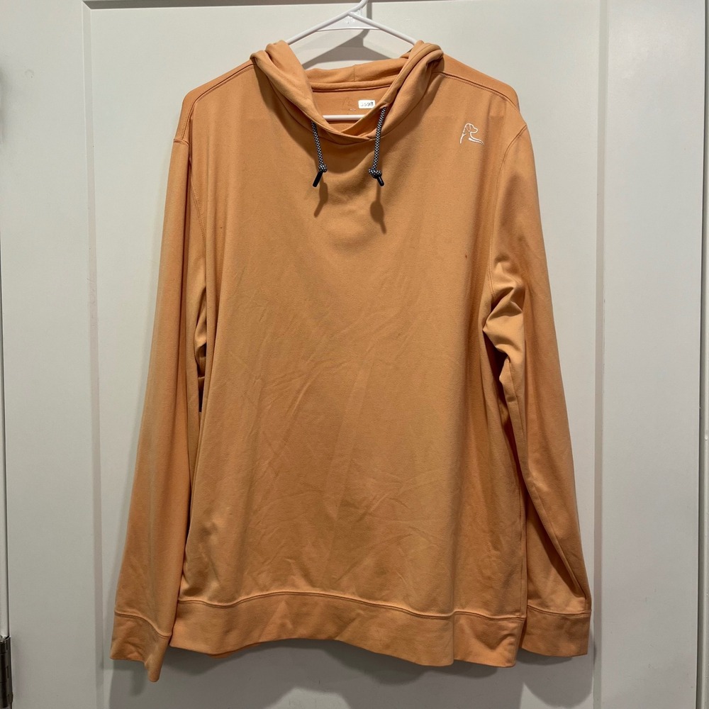 The Black Dog Mens Peach Orange Lightweight Performance Hoodie Size Large